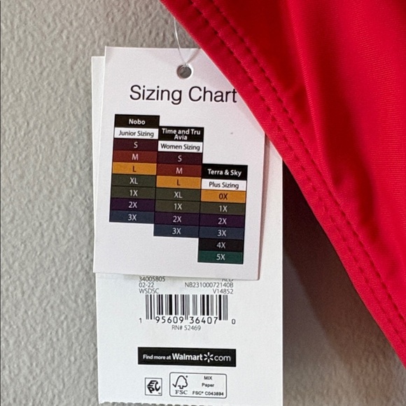 No Boundaries Vibrant Red Swimwear Size XL (15/17) NWT - Picture 5 of 5
